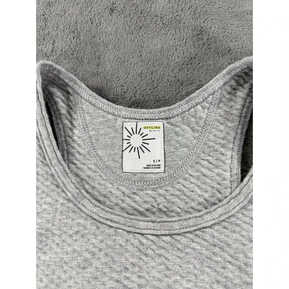 OFFLINE By Aerie Quilted Racerback‎ Sports Bra Grey Small